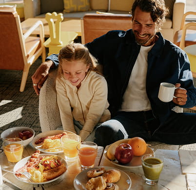 family having breakfast