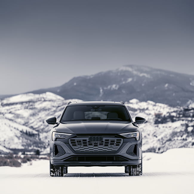 audi etron in mountains