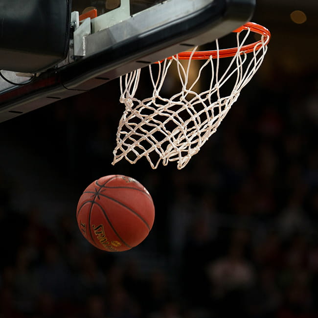 basketball going through hoop