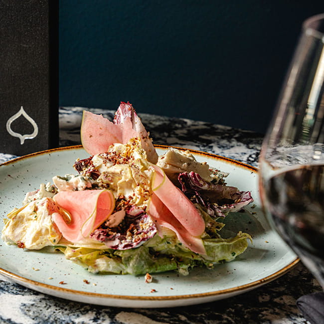 food and wine on table in ajax