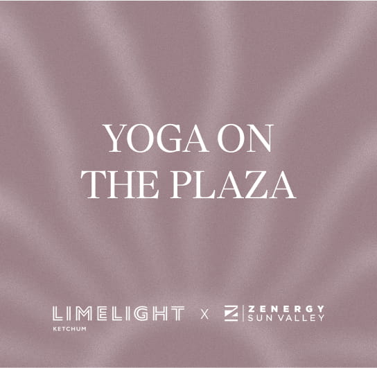 graphic that states "yoga on the plaza"