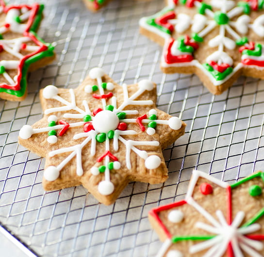 christmas cookies on table