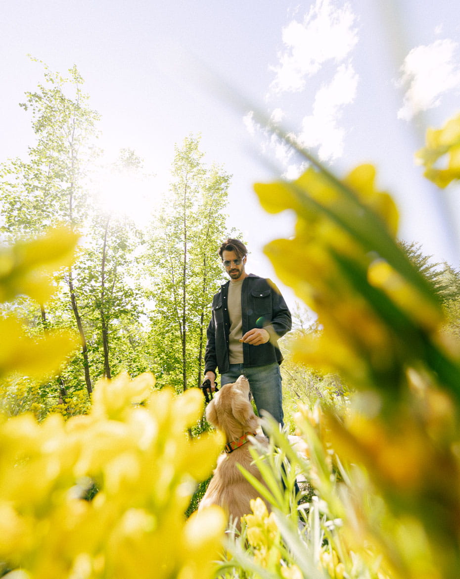 Man walking with dog