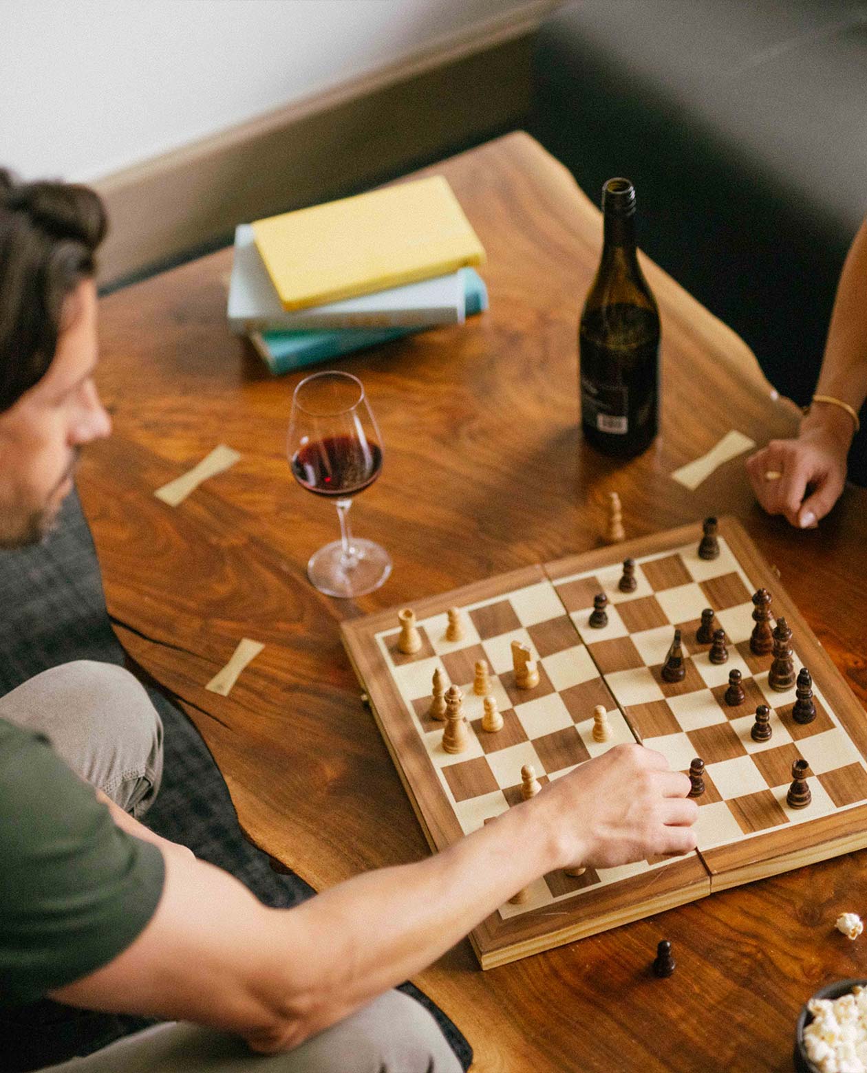 Couple playing chess 