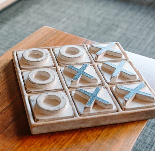 game on table in kids room