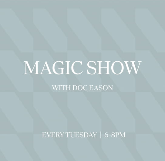 graphic that says "magic show with doc eason"