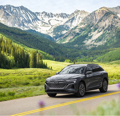 audi car in mountains