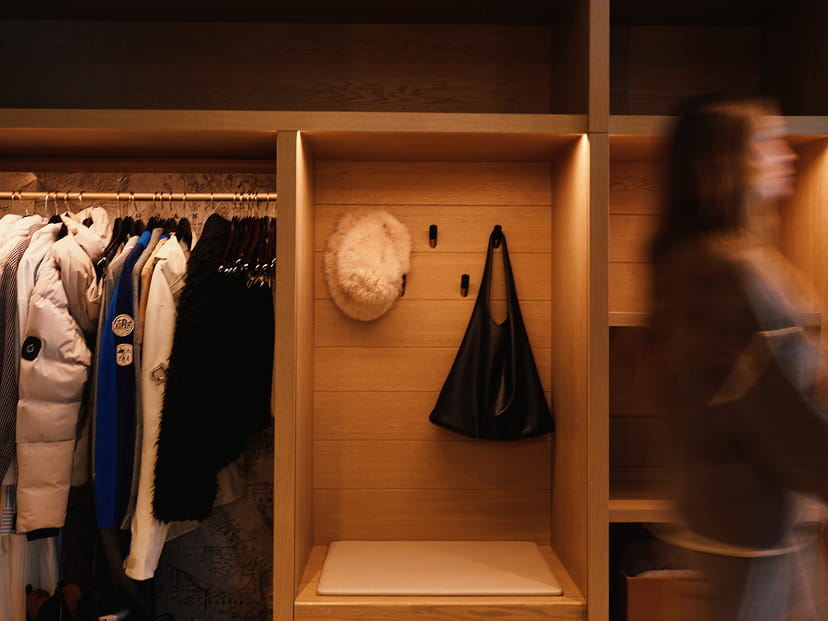 gear cubbies in guest room