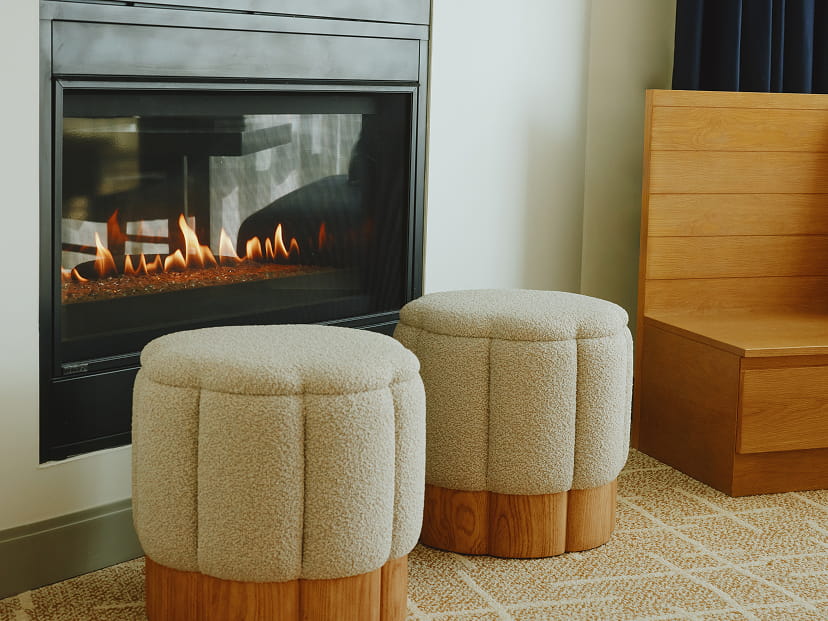 fireplace in suite room