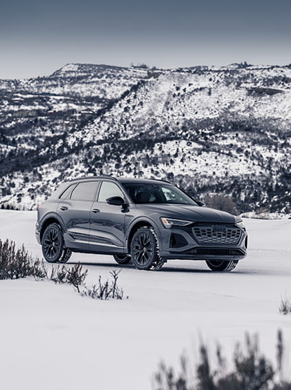 audi etron in mountains