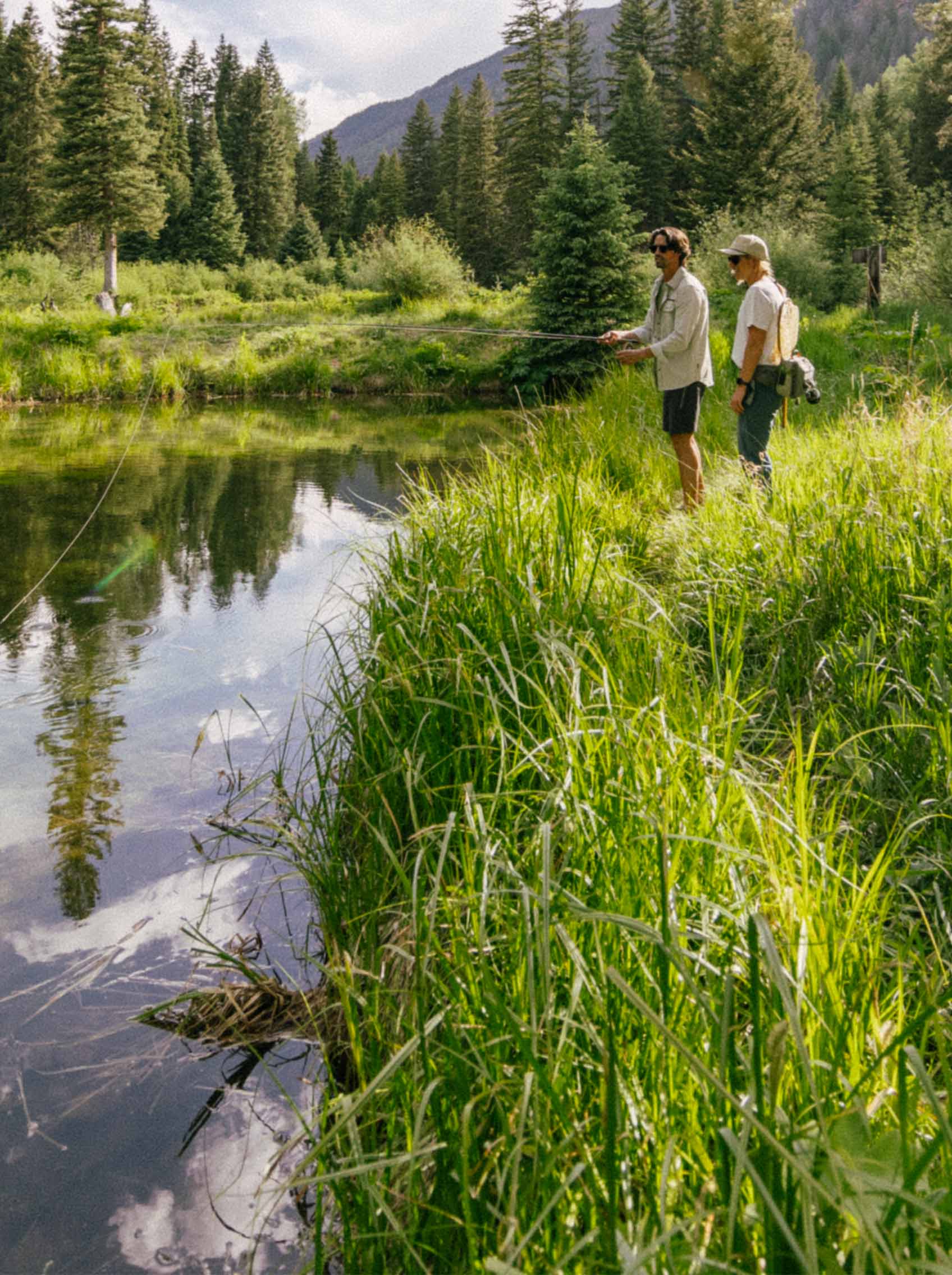 two people fishing