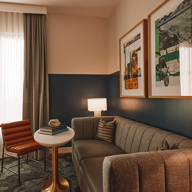 living area in boulder suite