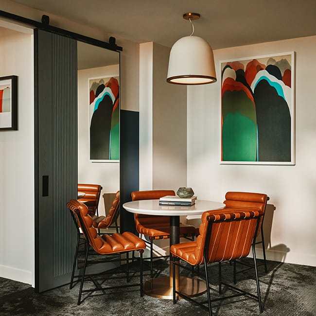 dining table in limelight suite