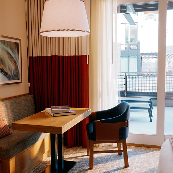 table and booth in terrace room
