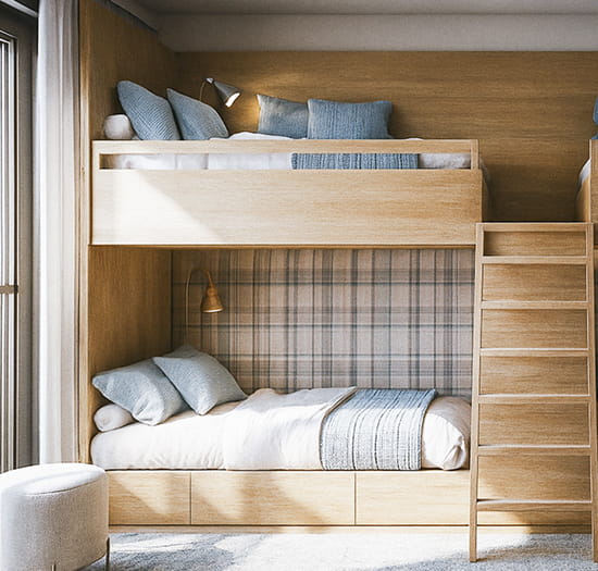 bunk beds in guest room