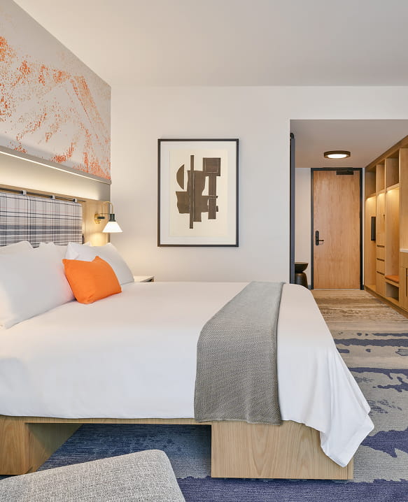 king bed in guest room