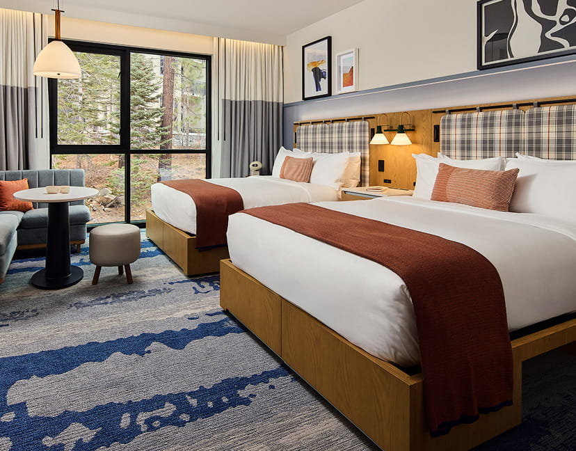 double queen beds in guestroom