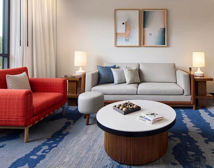 living area in suite