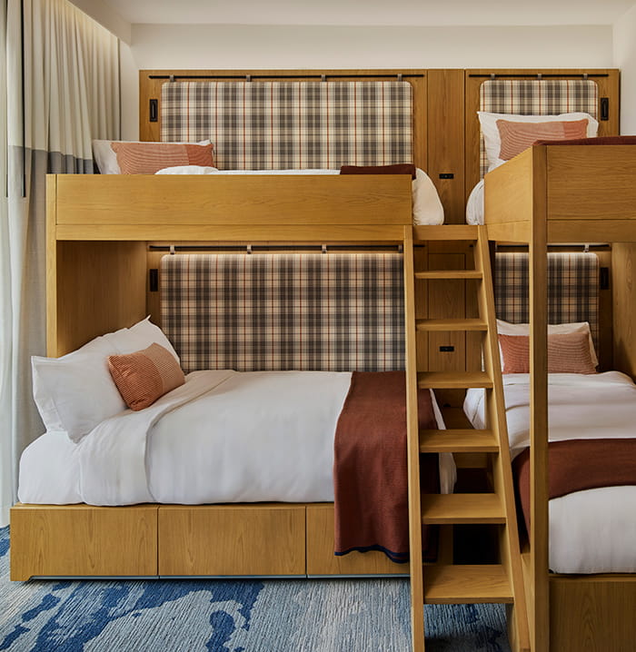 twin over twin bunk beds in sierra bunk room