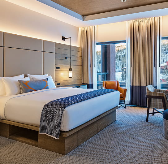 king bed in guest room