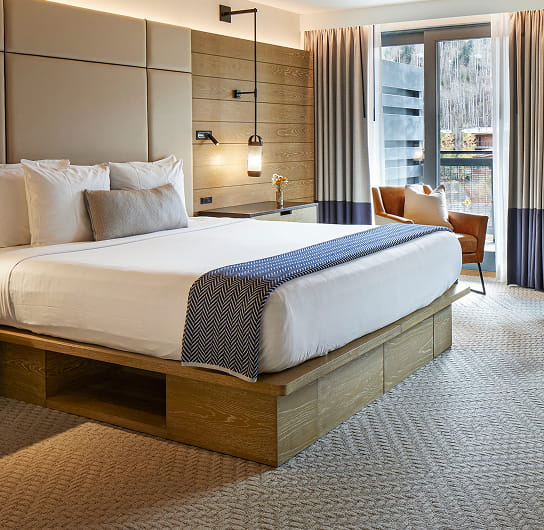 king bed in guest room