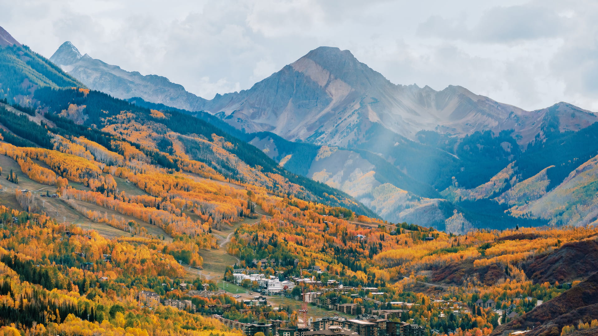 snowmass mountains with fall colors