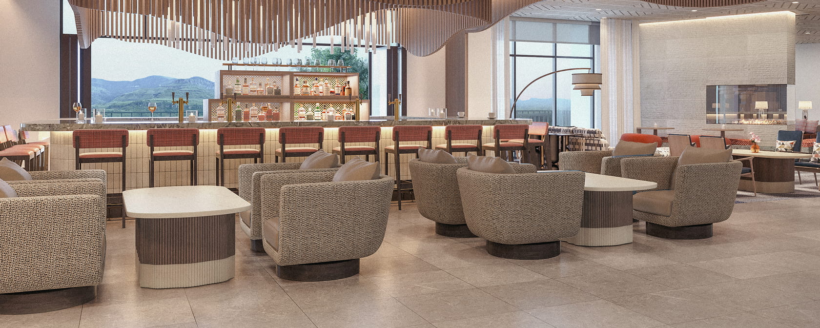 bar area at the lounge