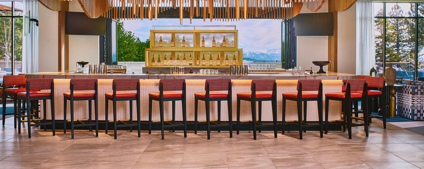 bar at limelight mammoth overlooking mountains