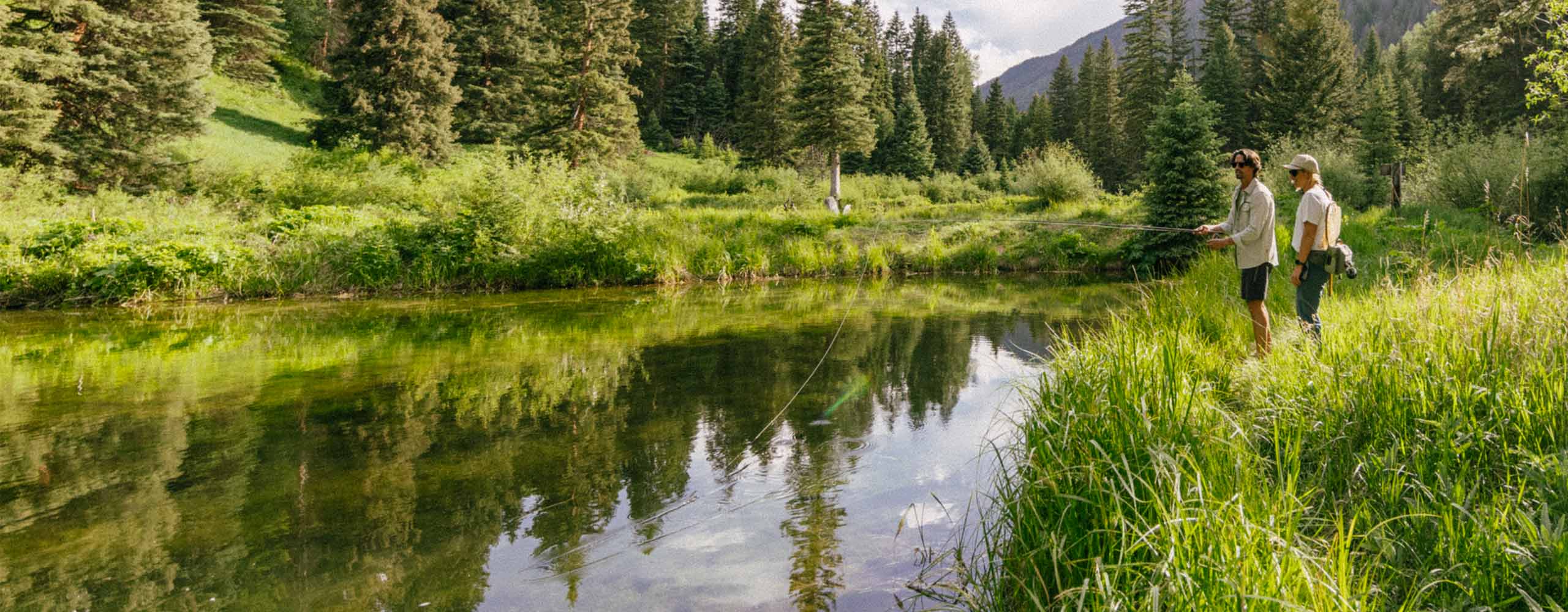 two people fishing