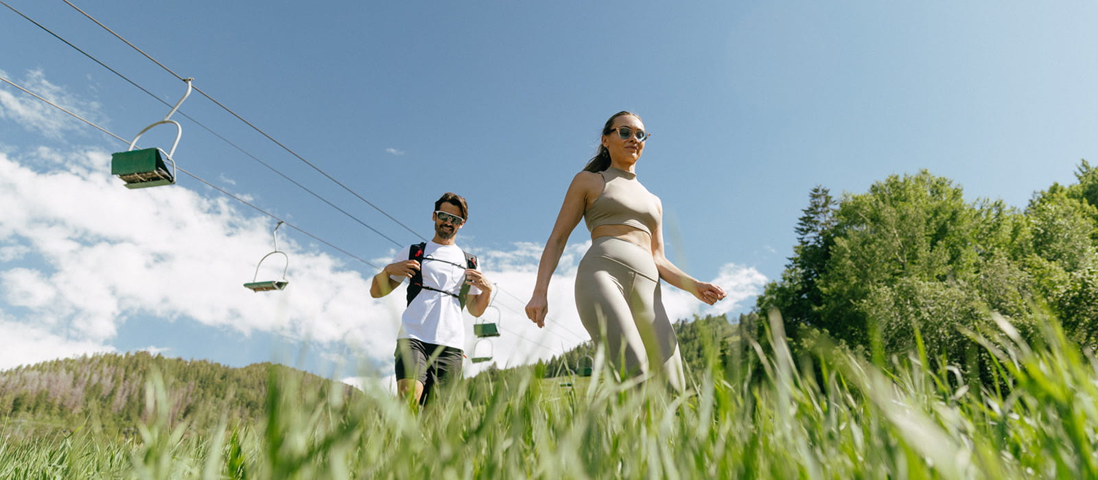 two people hiking on mountain