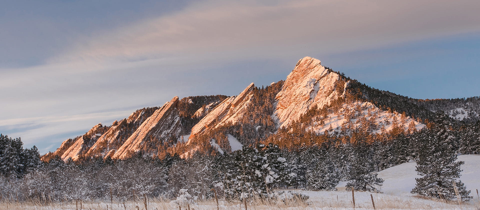 flatirons in the snow