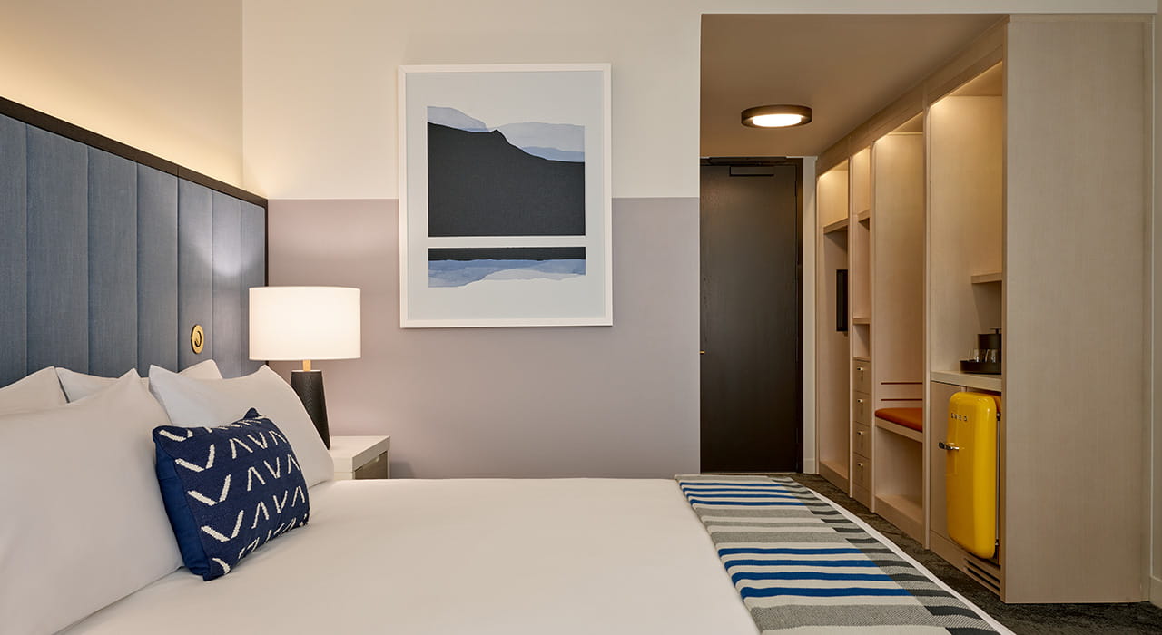 king bed in guest room