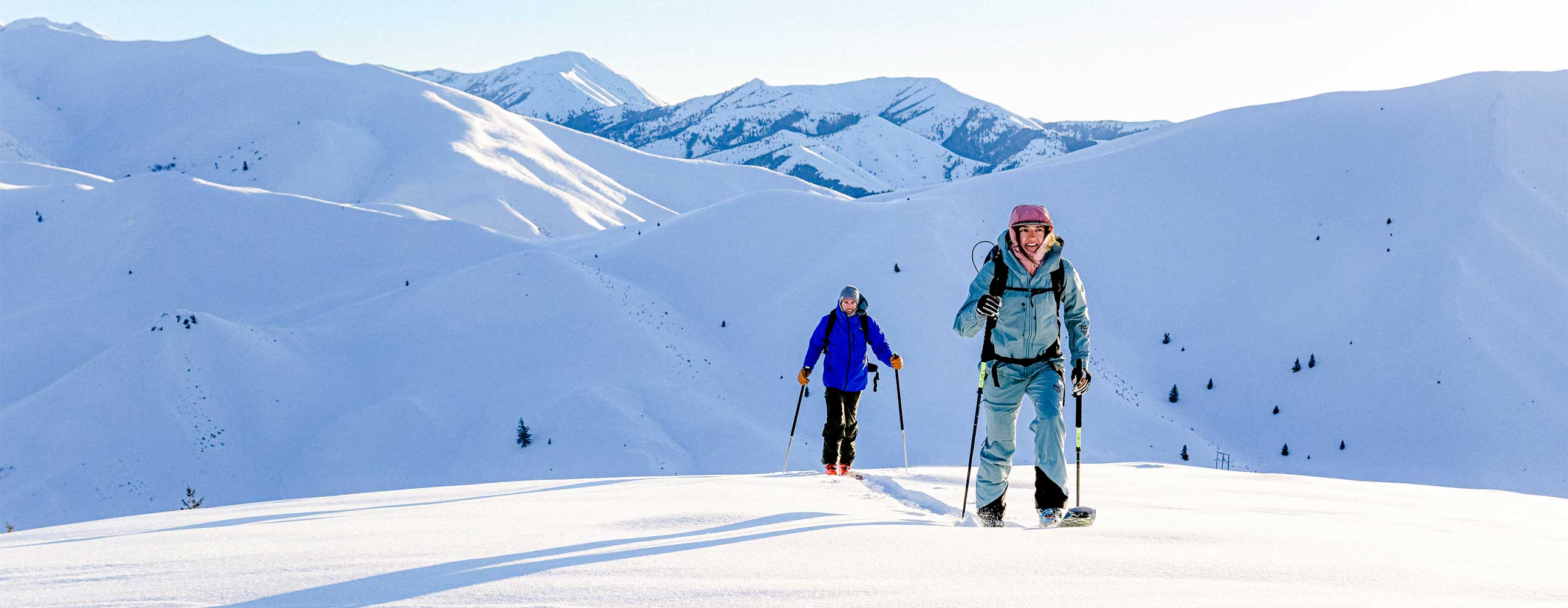 Cross country snowshoeing near Sun Valley