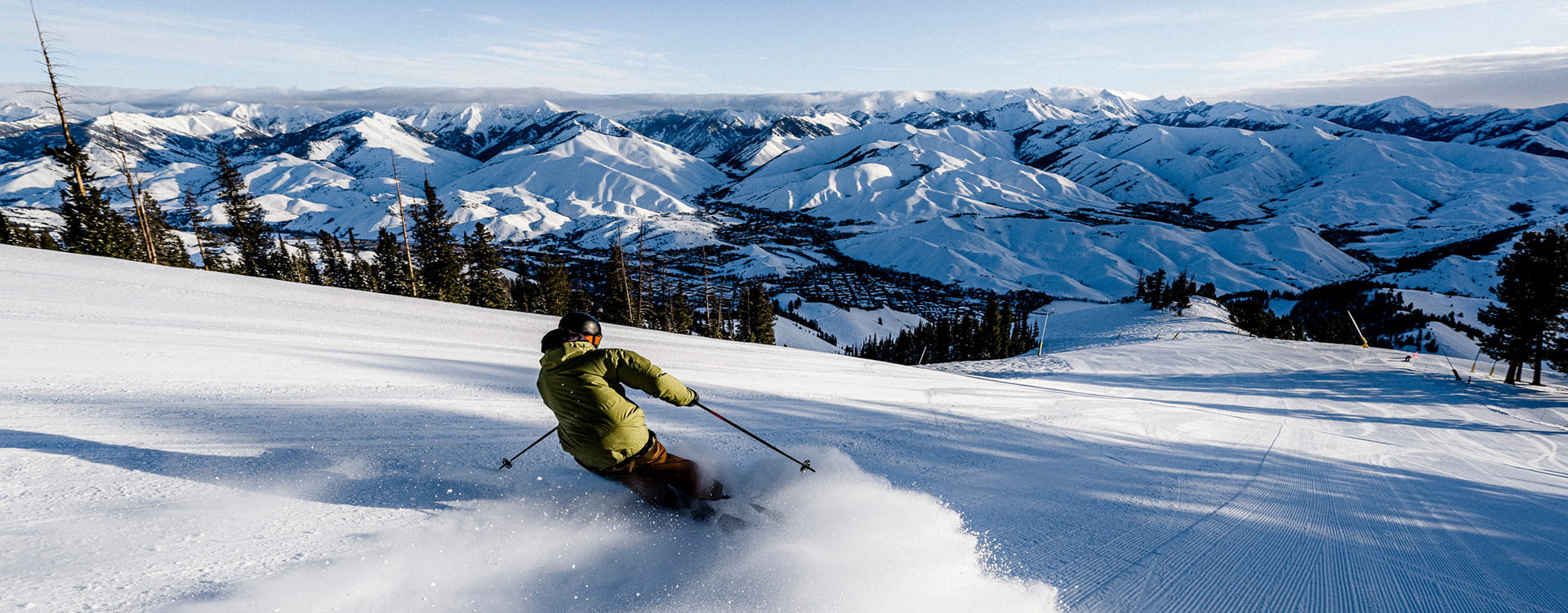 skier skiing down bald mountain