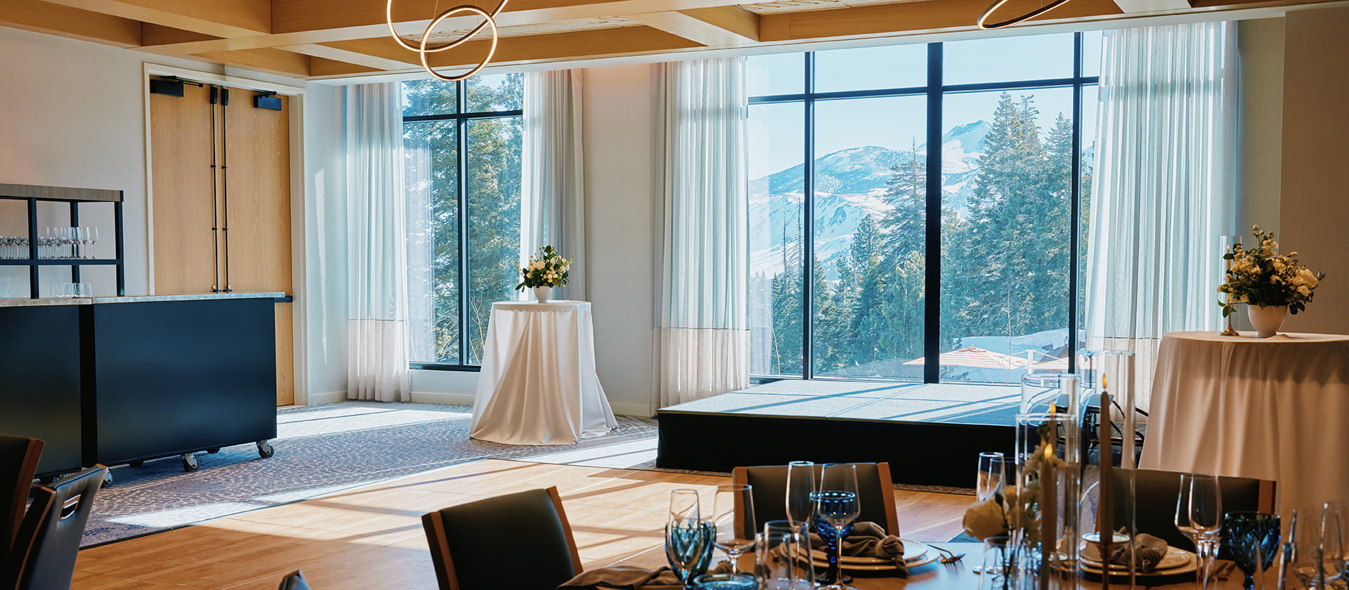 ballroom overlooking sierra mountains