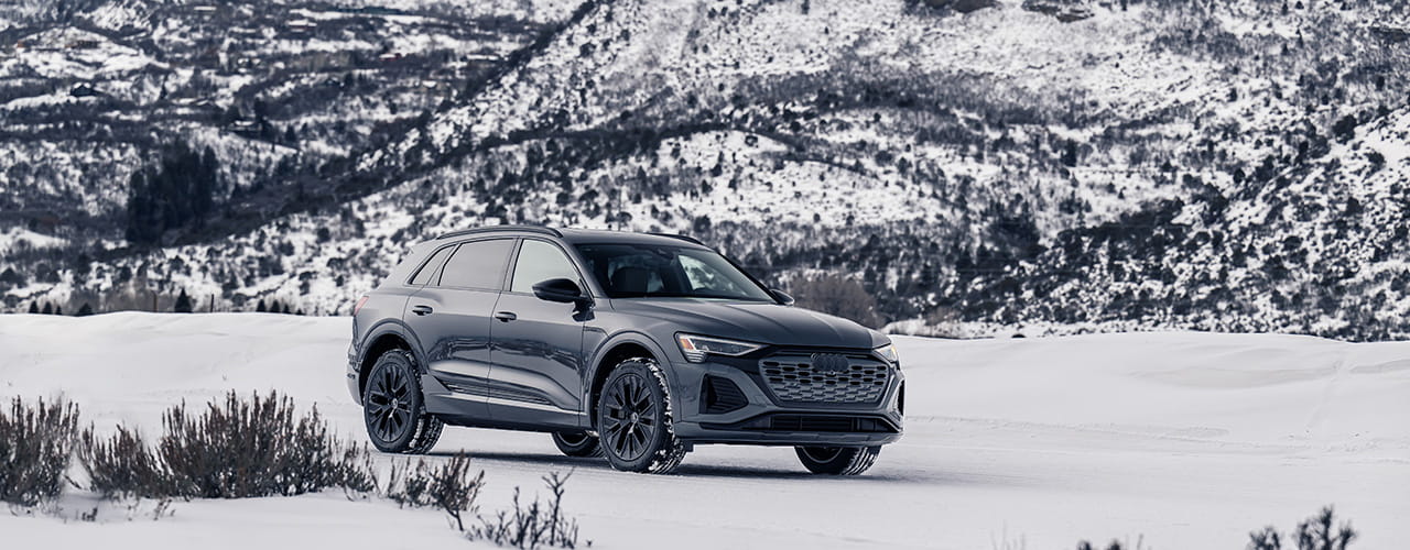 audi etron in mountains