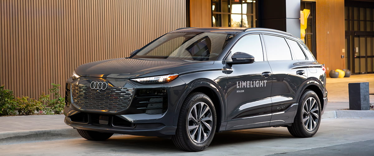 Audi in front of limelight boulder