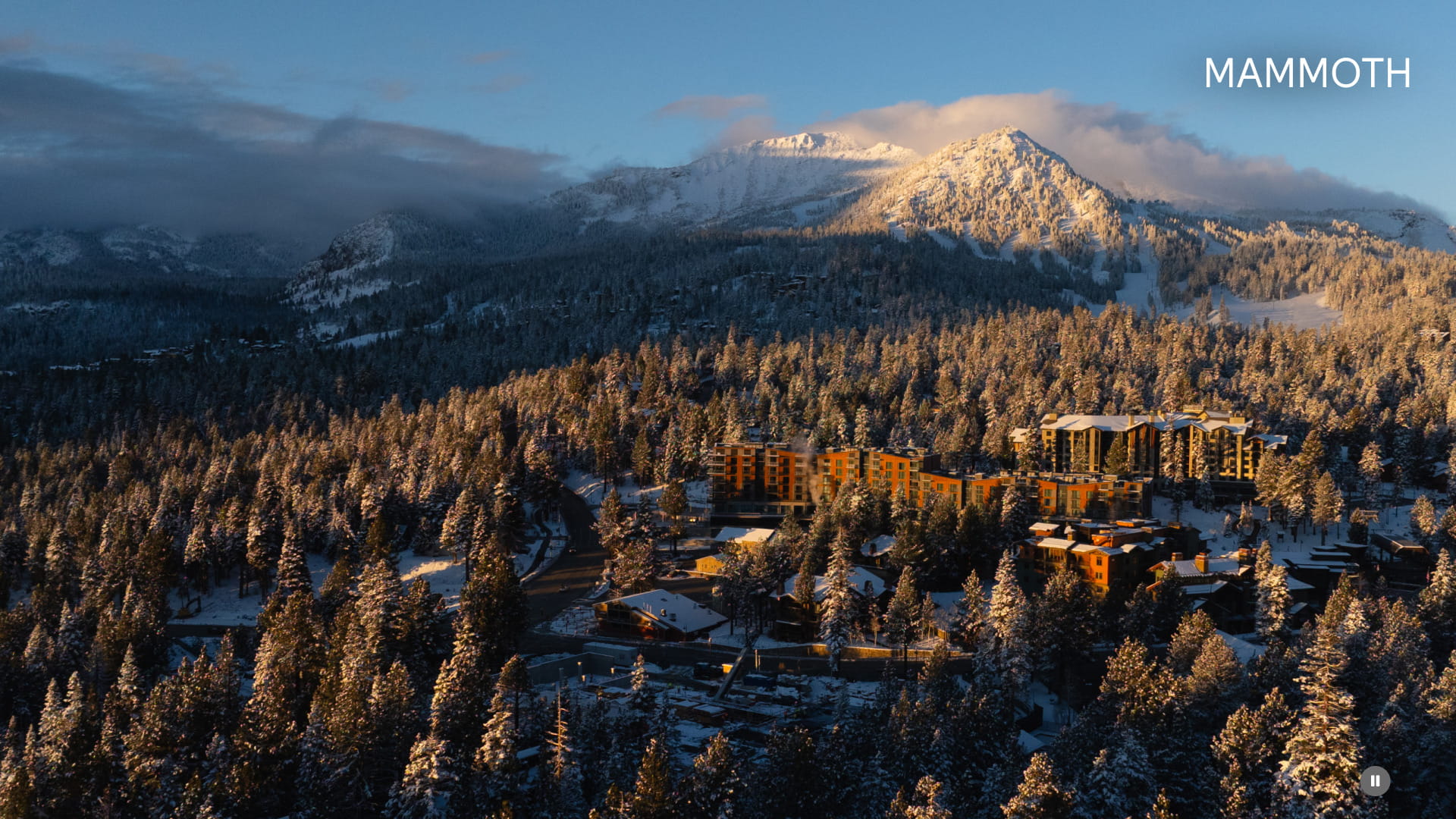 aerial view of mammoth lakes town