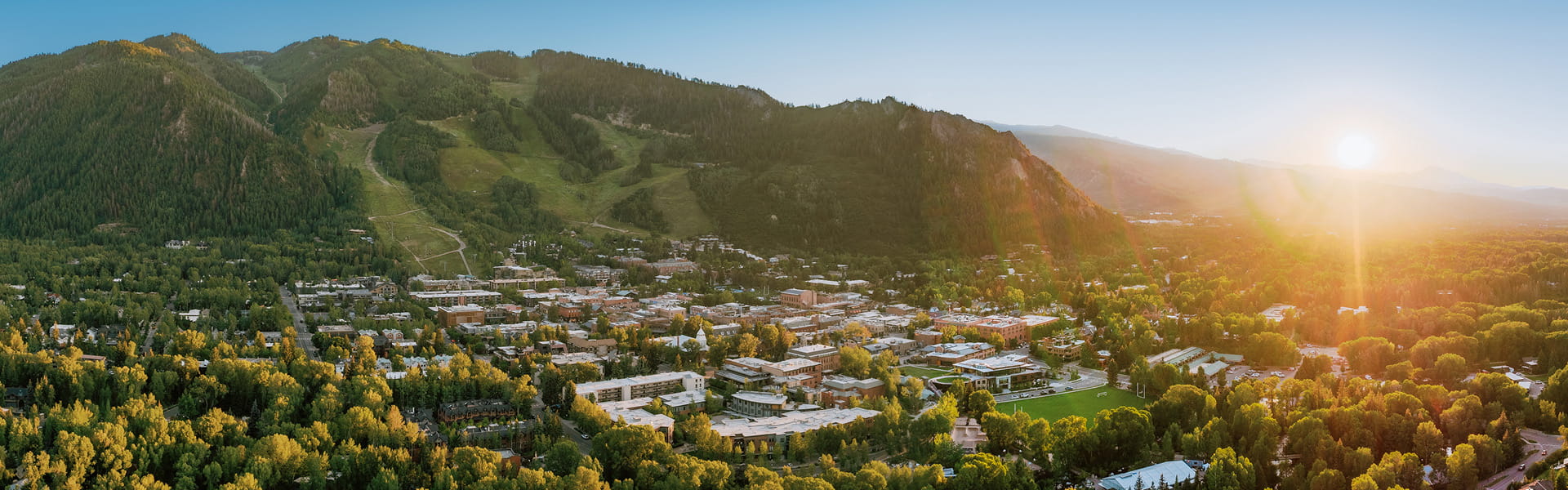 aerial view of aspen in the summer
