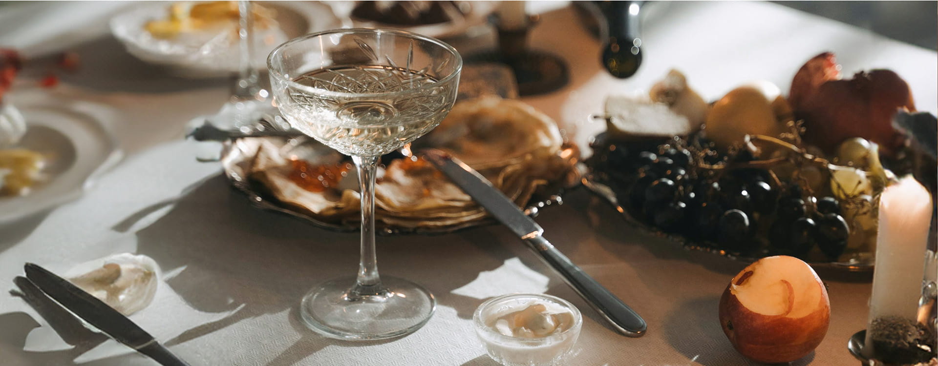 food and drink on table