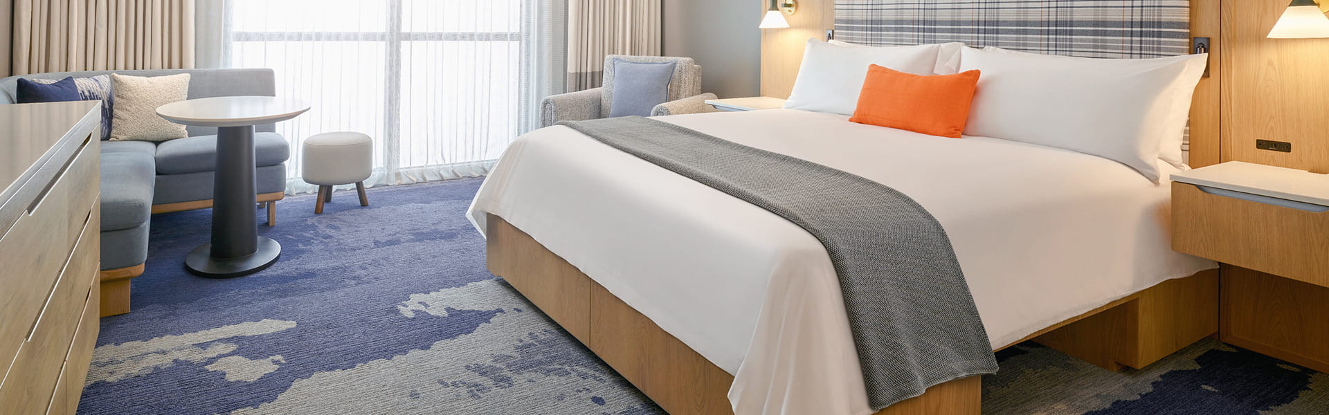 king bed in guest room