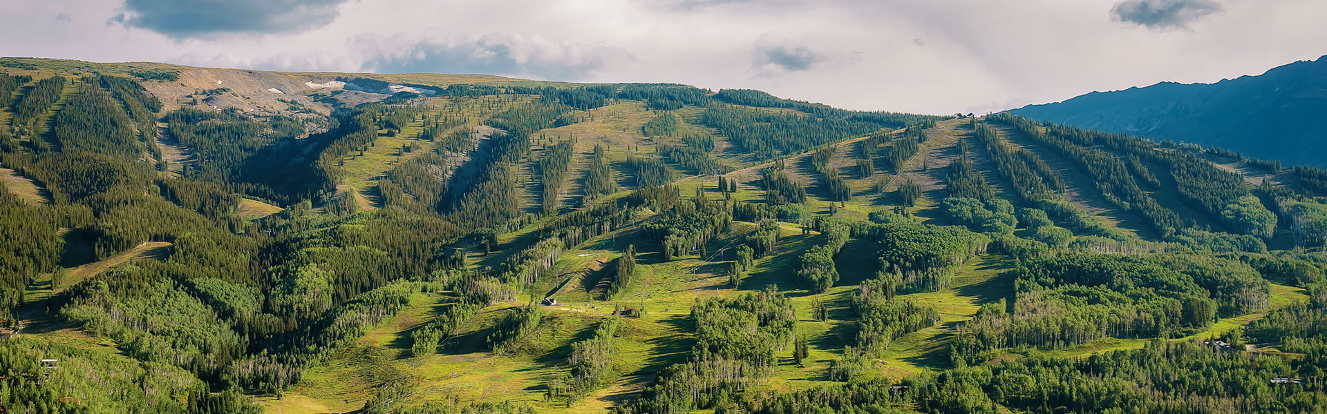 aerial view of snowmass mountain in the summer