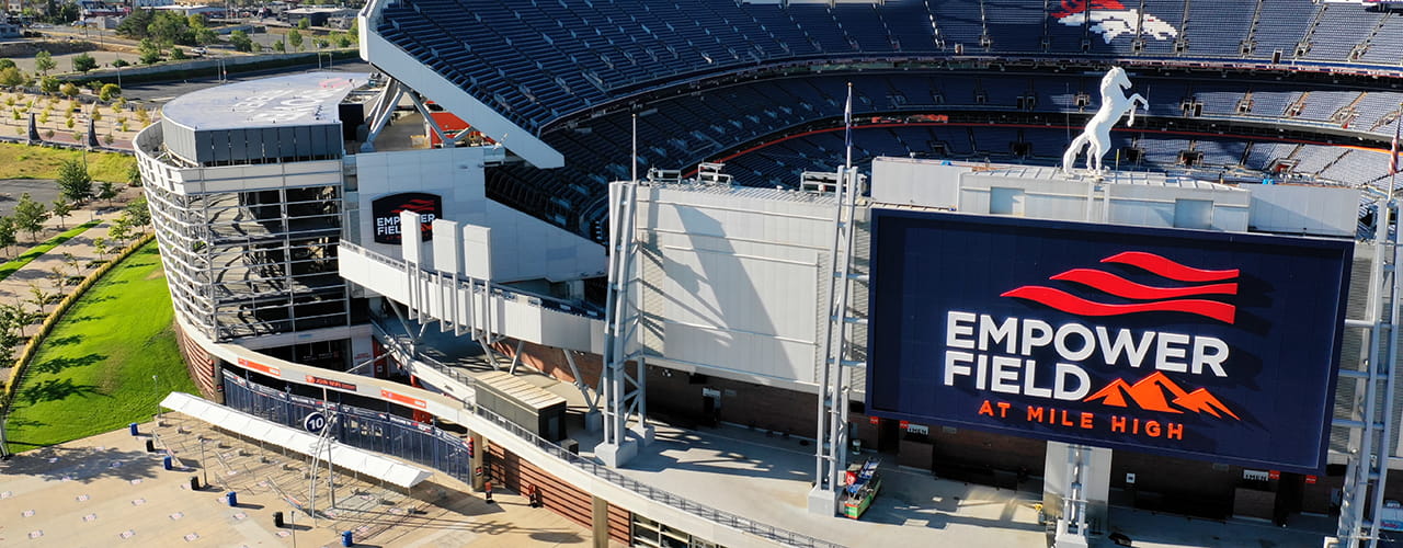aerial view of empower field